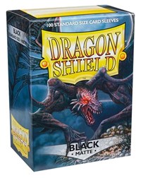 Matte Black Case Display Dragon Shield Standard Size Sleeves - 10 Packs