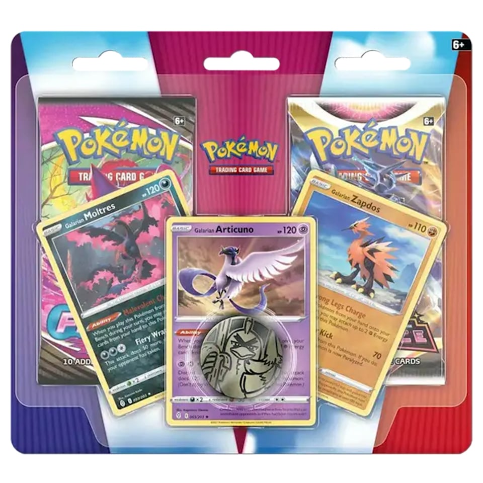 24x Enhanced 2 Pack Blister Pack Galarian Articuno Galarian Zapdos and Galarian Moltres