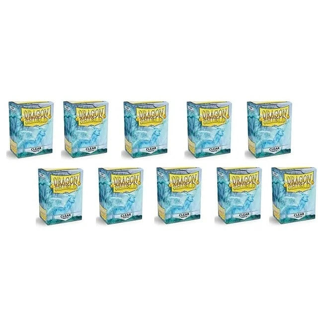 Matte Clear Case Display Dragon Shield Standard Size Sleeves - 10 Packs