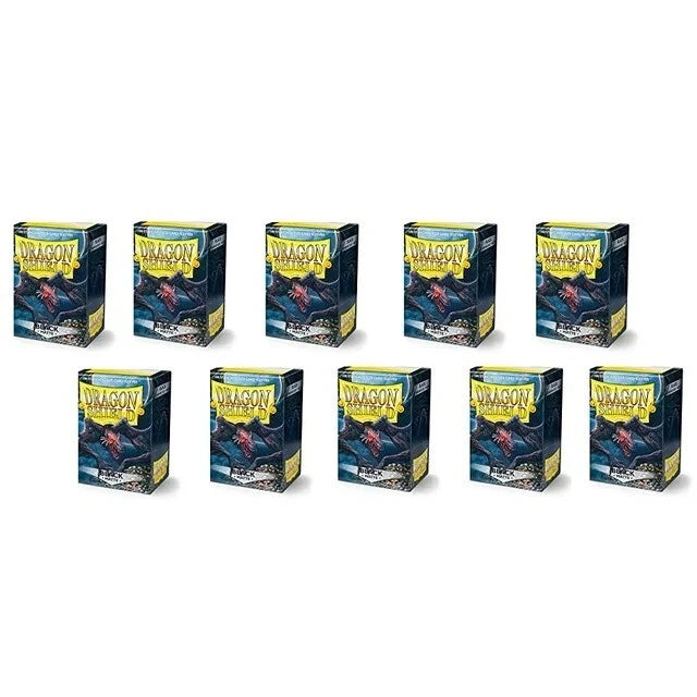 Matte Black Case Display Dragon Shield Standard Size Sleeves - 10 Packs