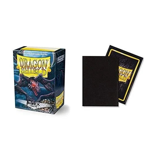 Matte Black Case Display Dragon Shield Standard Size Sleeves - 10 Packs